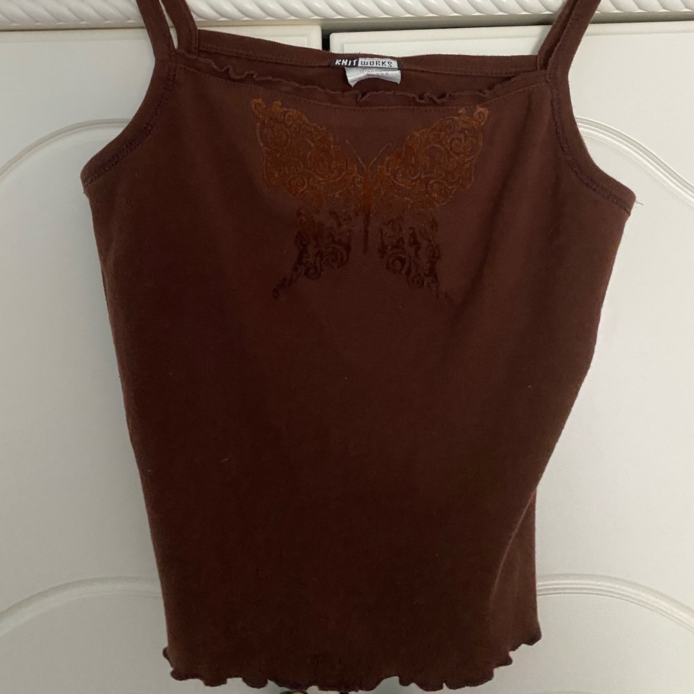 vintage brown butterfly top
